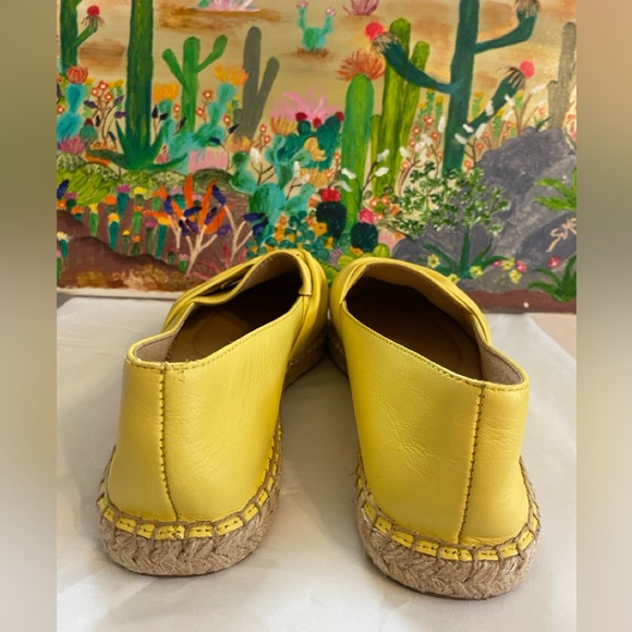 Talbots Izzy Cinched Nappa Yellow Leather Espadrille Slip-On, Loafers, 7 1/2 - Picture 6 of 11